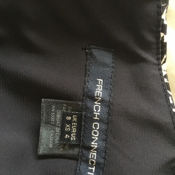 French Connection Black White Dress Womens - Picture 3 of 3